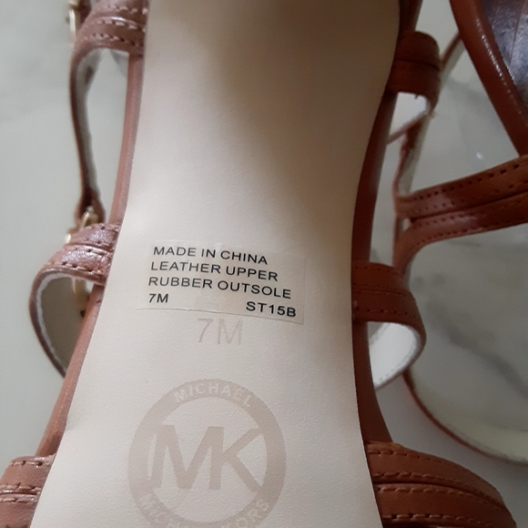 🆕️ MICHAEL  Michael Kors NWT Caramel Brown Size 7M Platform Stiletto Heel Shoes - Picture 6 of 14